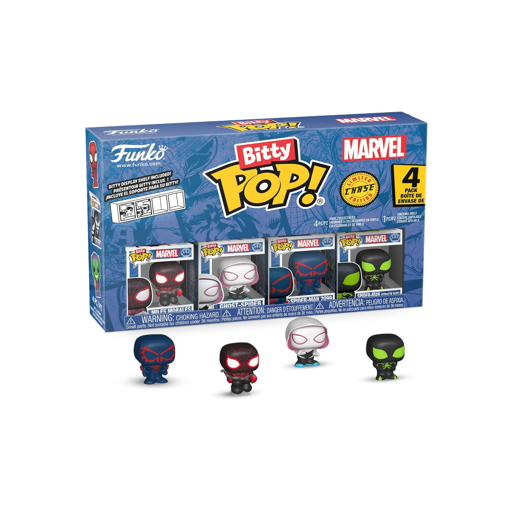 Funko Bitty Pop 4-Pack Spider-Man - Miles Morales, Ghost-Spider, Spider-Man 2099,