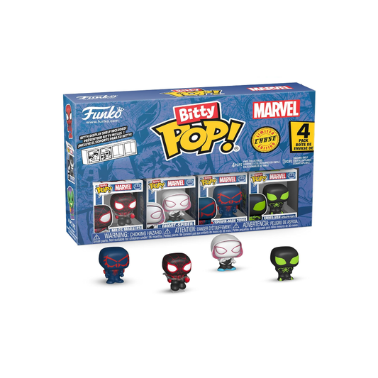 Funko Bitty Pop 4-Pack Spider-Man - Miles Morales, Ghost-Spider, Spider-Man 2099,