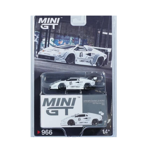 Mini GT 1/64 Lamborghini Countach LB-WORKS White 2024 Tokyo Auto Salon - 996 Blister Paket