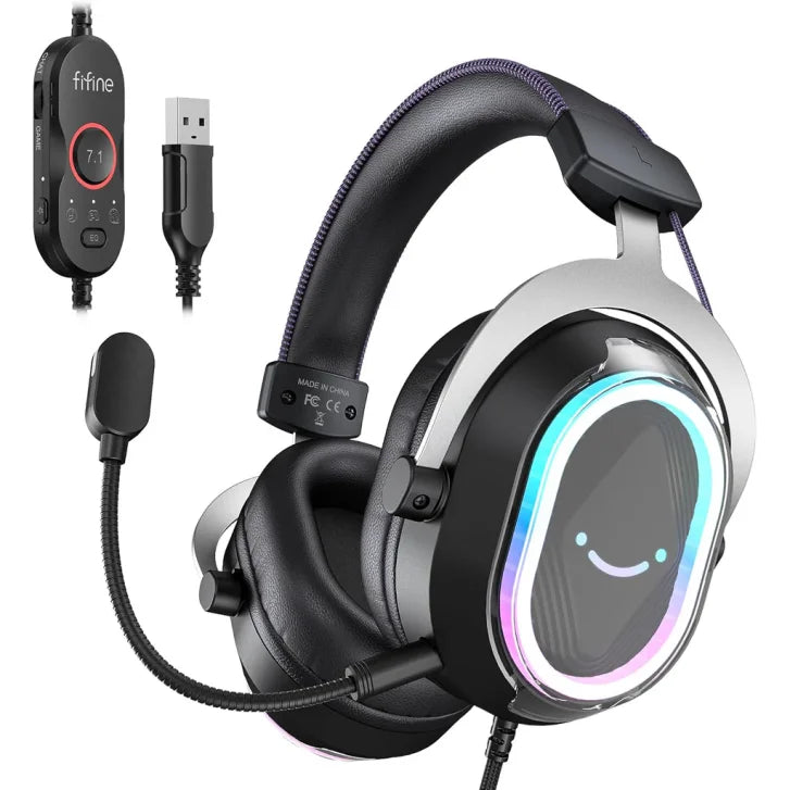 Fifine Ampligame H13-BP USB 7.1 Gaming Mikrofonlu Kulaklık - Headset - Siyah