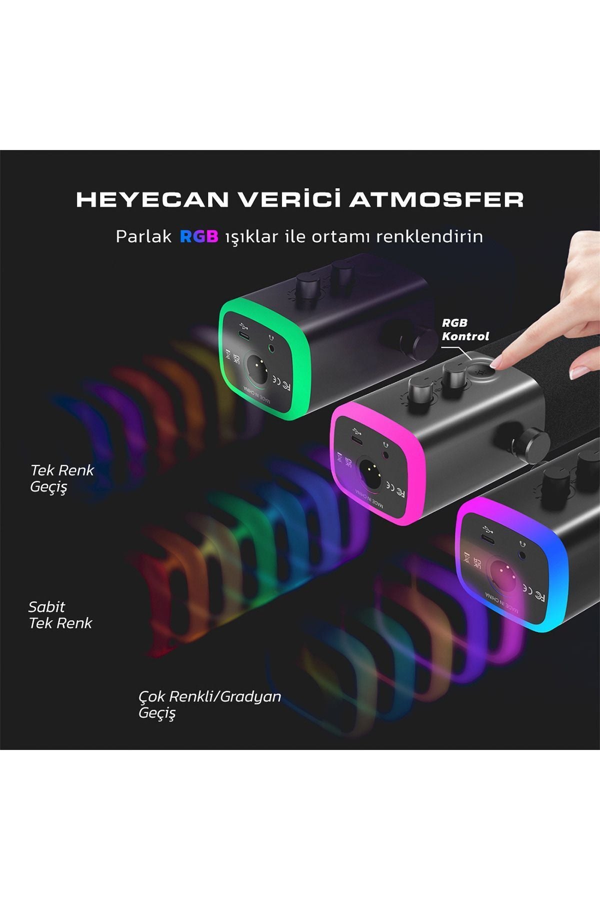 AM8 - FIFINE XLR/USB RGB DINAMIK MIKROFON