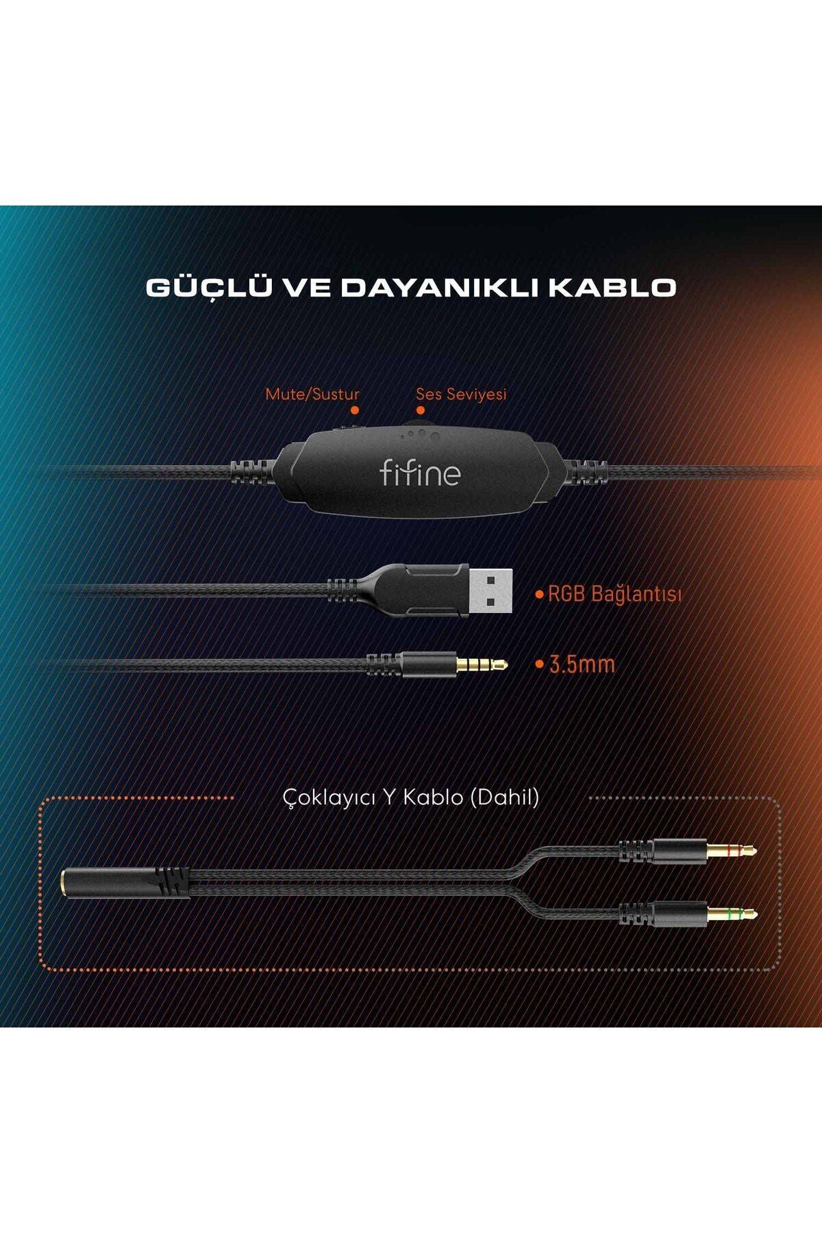 H3 - FIFINE RGB MIKROFONLU GAMING KULAKLIK