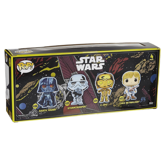 Funko Pop 4-Pack Retro Series: Disney Star Wars - Darth Vader / Stormtrooper / C-3PO / Luke Skywalker