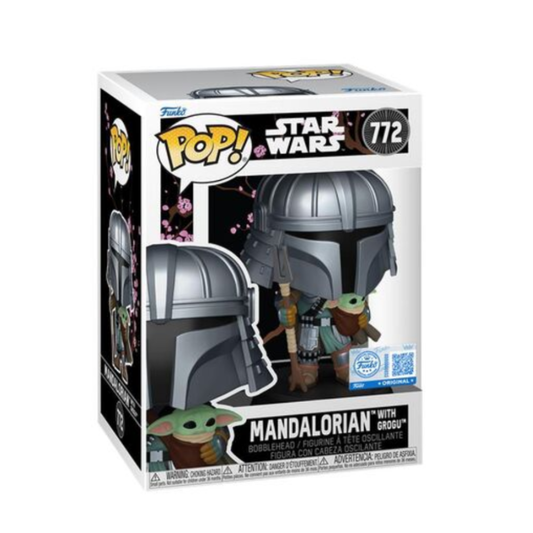 Funko Pop Movies Star Wars - Mandalorian With Grogu Special Edition No:772