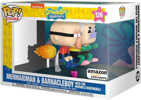 Funko Pop Rides Deluxe Spongebob Squarepants -Mermaidman And Barnacleboy With The Invisible