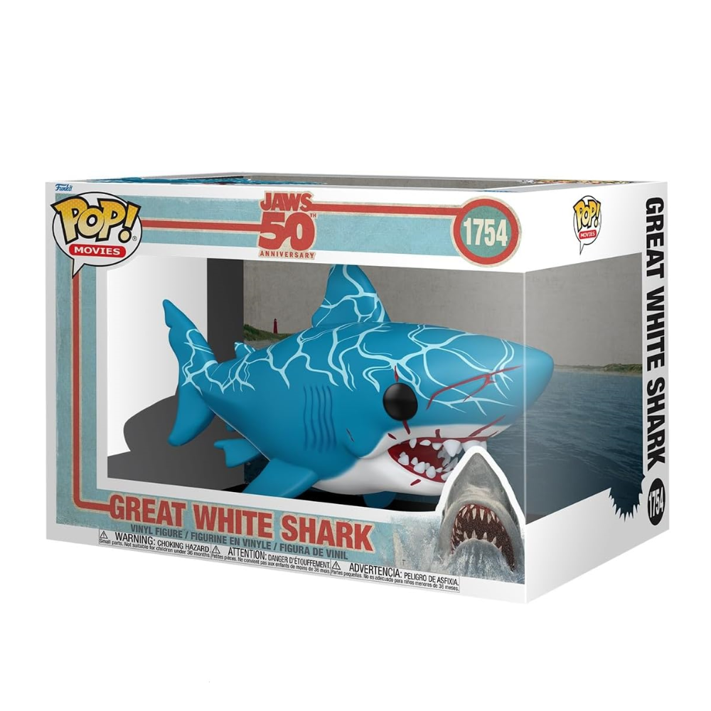Funko Pop Super Movies Jaws 50th Anniversary – Great White Shark (retro) No:1754 (6")