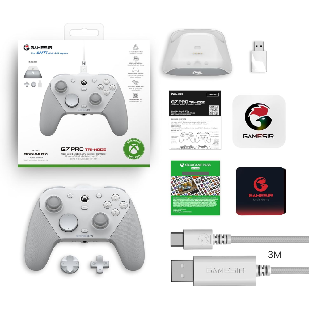 GameSir G7 Pro Hall Effect Oyun Kolu - Xbox Series X|S, Xbox One, PC & Android - Beyaz