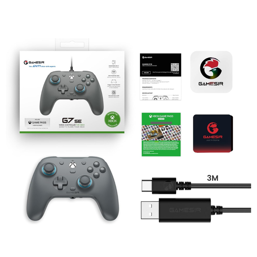 GameSir G7 SE Kablolu Xbox Kontrolcü – Hall Effect Joystick & Tetik, Gray