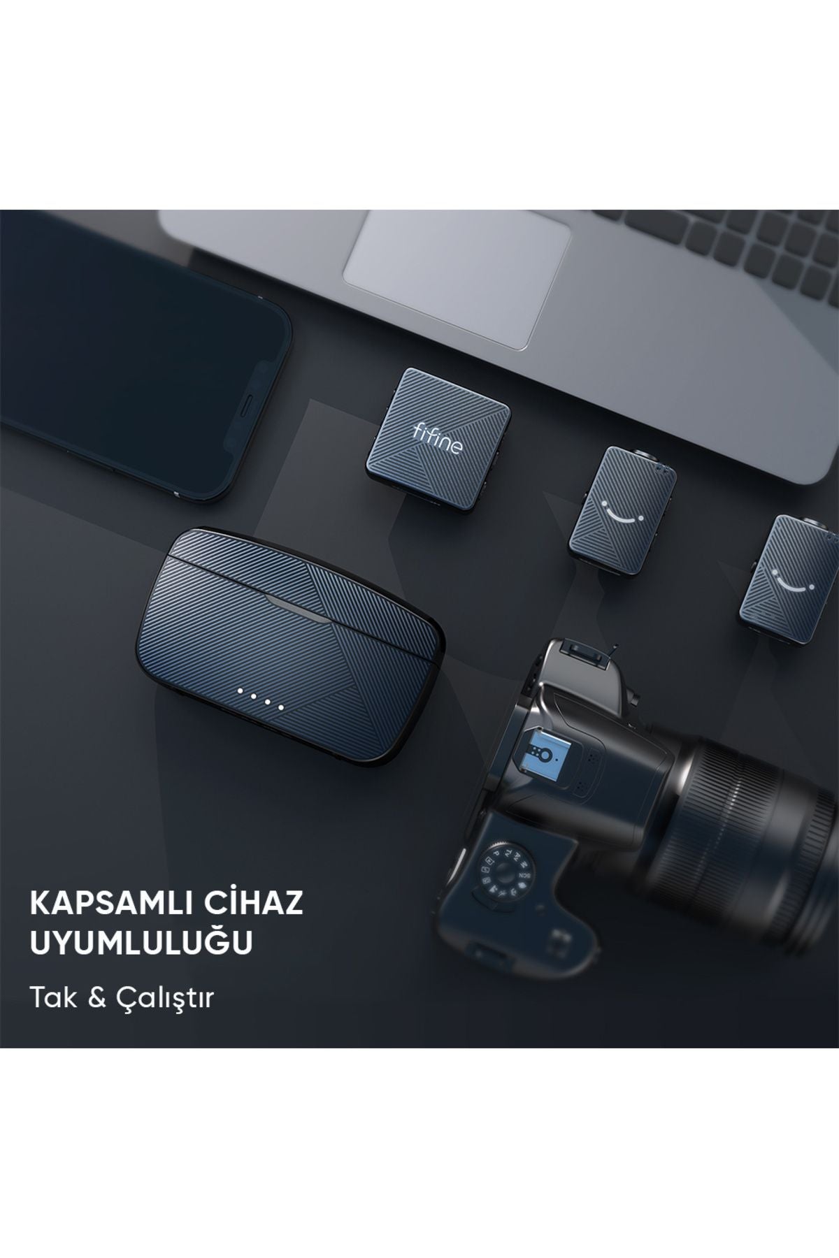 M9 - Fifine Kablosuz Yaka Mikrofon Seti