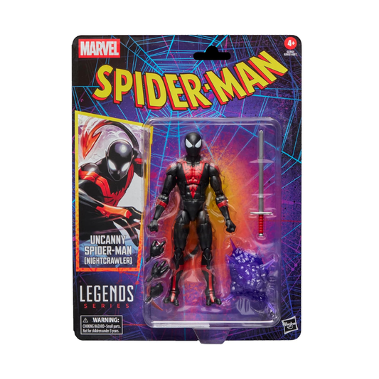 Marvel Legends UncannySpiderMan (Nightcrawler),Retro CardbackComics Aksiyon Figürü