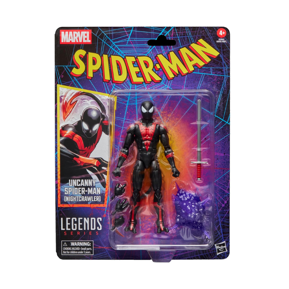 Marvel Legends UncannySpiderMan (Nightcrawler),Retro CardbackComics Aksiyon Figürü