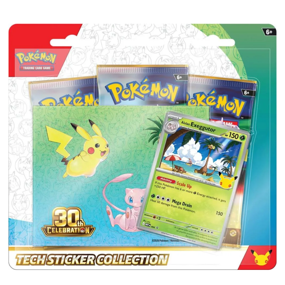 Pokemon - 30th Celebration Alolan Exeggutor Tech Sticker Collection