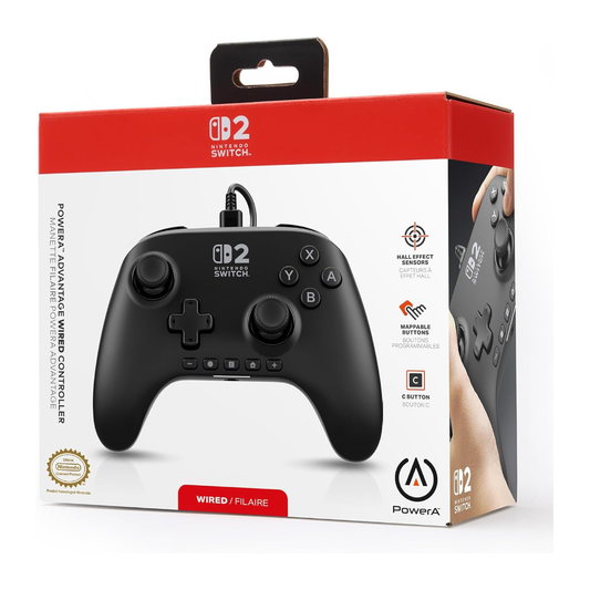 PowerA Nintendo Switch 2 Uyumlu Enhanced Kablolu Kontrolcü - Siyah