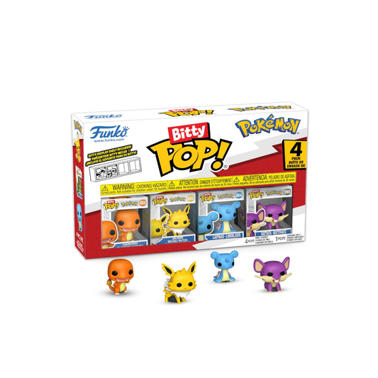Funko Bitty Pop 4-Pack Pokemon - Charmander, Jolteon, Larpas, Rattata