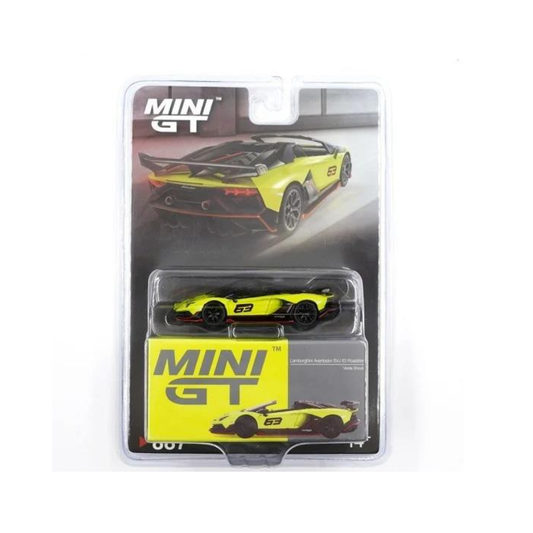 Mini GT 1/64 Lamborghini Aventador SVJ 63 Roadster Verde Shock - 887 Blister Paket