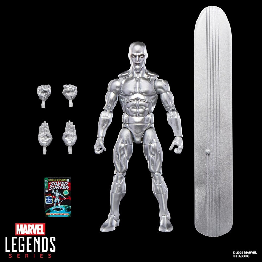 Marvel Legends Silver Surfer (Fantastic Four Comics) Aksiyon Figürü, Çizgi Roman Aksesuarlı