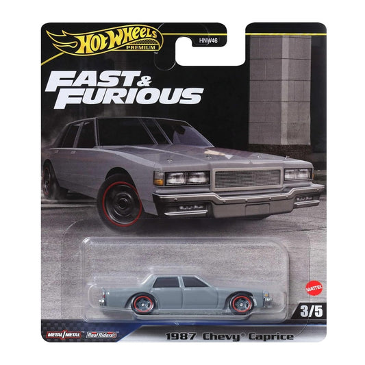 Hot Wheels Fast and Furious Auto 1987 CHEVY Caprice Model Araba Cast Ölçek 1:64 - Uzunluk 7 cm - HRT98