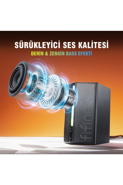 Fifine Ampligame A20 RGB USB Gaming Bilgisayar Hoparlörü