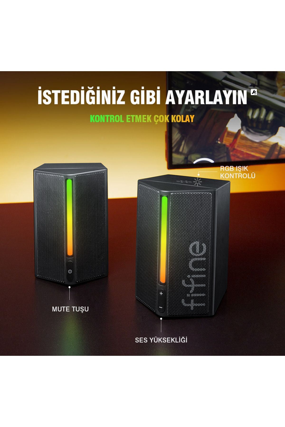 Fifine Ampligame A20 RGB USB Gaming Bilgisayar Hoparlörü
