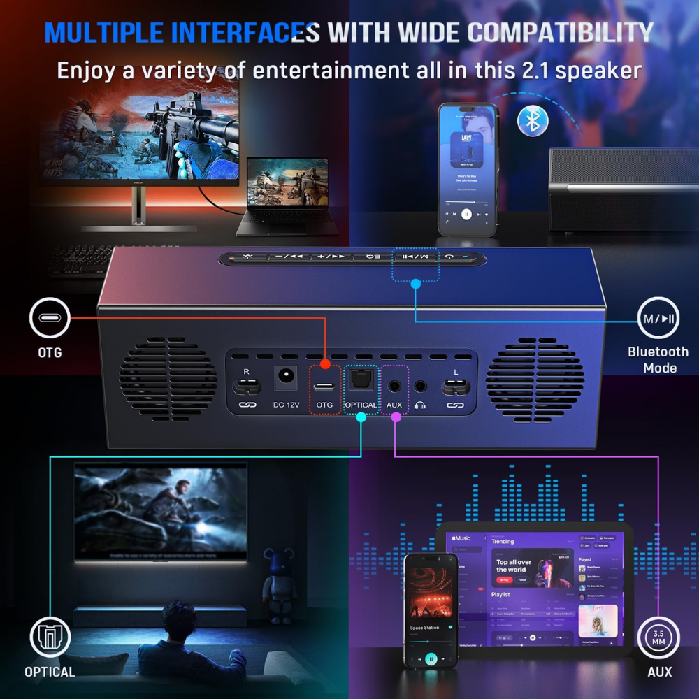 Fifine Ampligame A22 RGB USB 2.1 Bluetooth Gaming Hoparlör