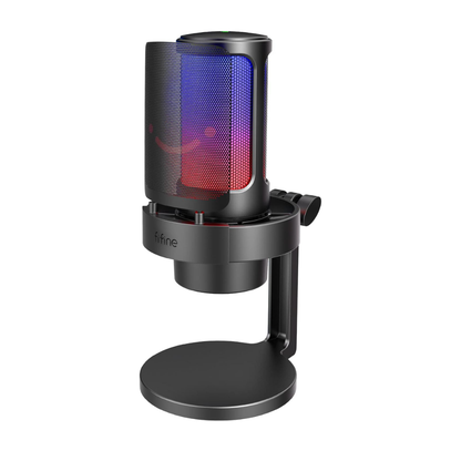 Fifine Ampligame A8 USB RGB Mikrofon - Siyah Renk