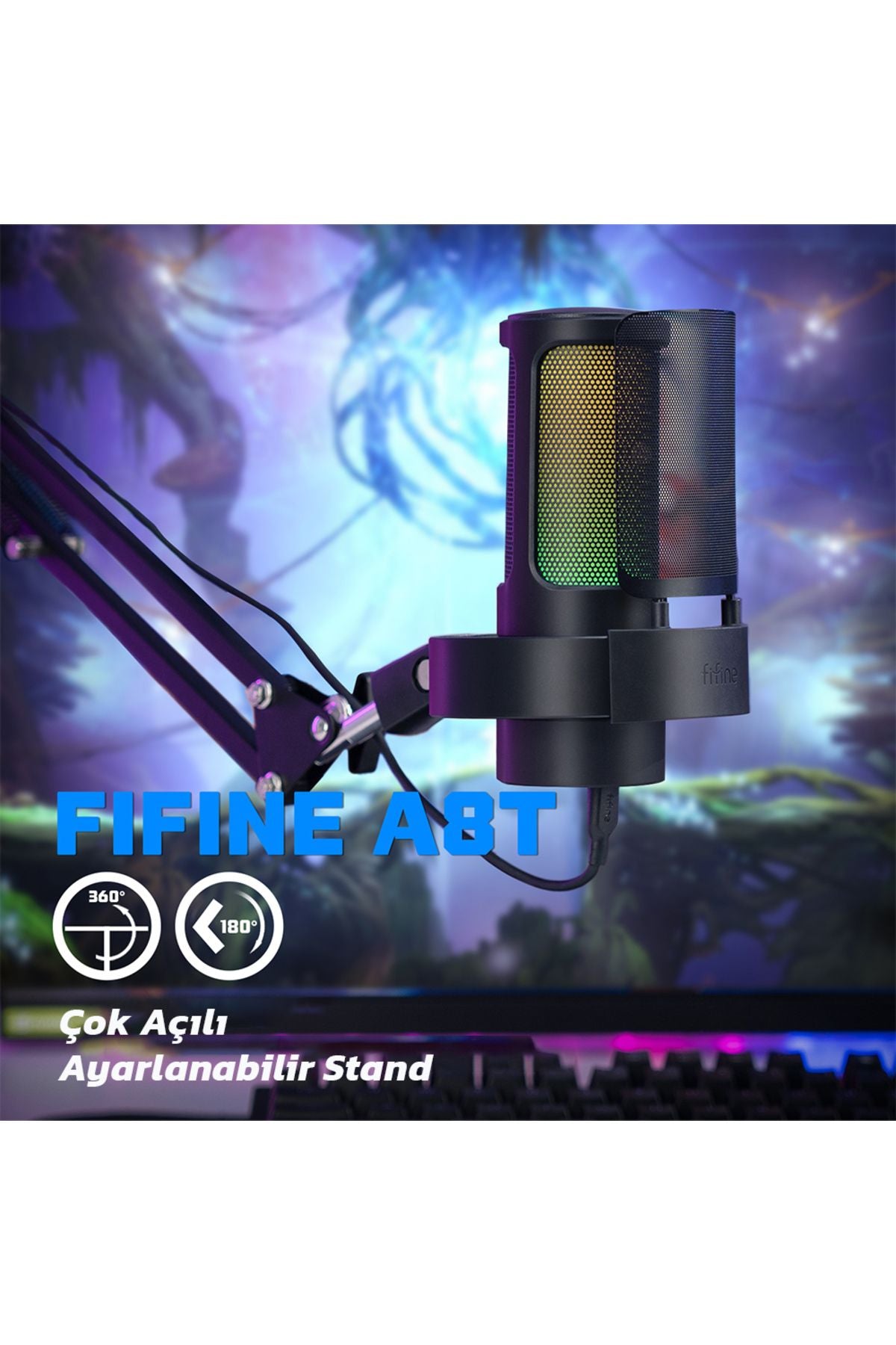 A8T- Fifine Ampligame USB Yayıncı Bilgisayar Mikrofonu