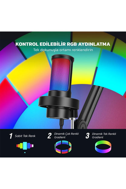 A8T- Fifine Ampligame USB Yayıncı Bilgisayar Mikrofonu