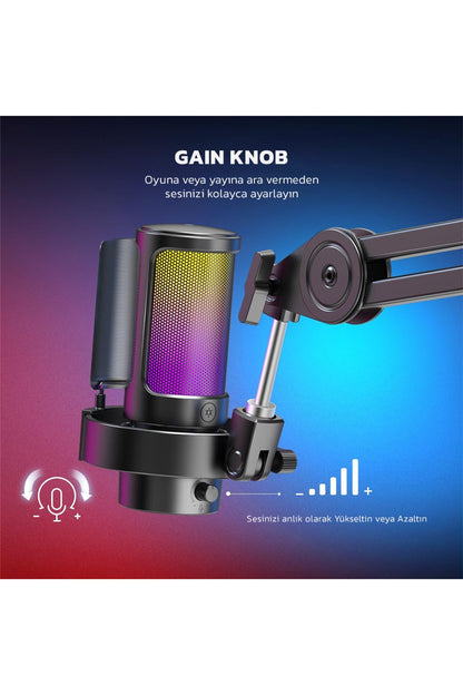A8T- Fifine Ampligame USB Yayıncı Bilgisayar Mikrofonu