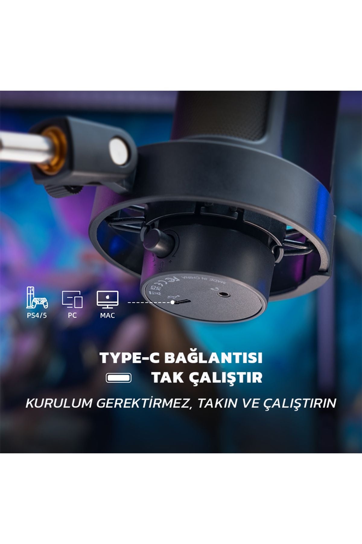 A8T- Fifine Ampligame USB Yayıncı Bilgisayar Mikrofonu