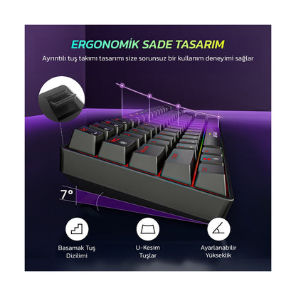 Ampligame Gk1 Rgb Red Switch Mekanik Klavye