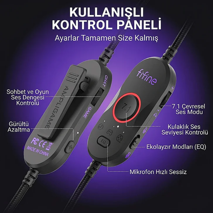 Fifine Ampligame H16-BP USB 7.1 Gaming Mikrofonlu Kulaklık