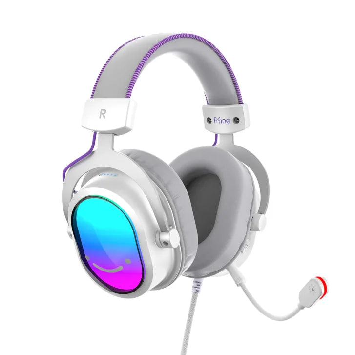 Fifine Ampligame H16-BP USB 7.1 Gaming Mikrofonlu Kulaklık - Beyaz