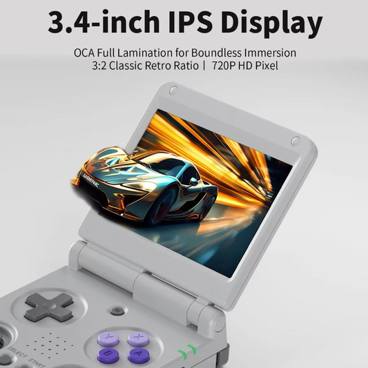 Anbernic RG 34XXSP Katlanabilir Retro Oyun Konsolu – Gameboy SP Tasarım