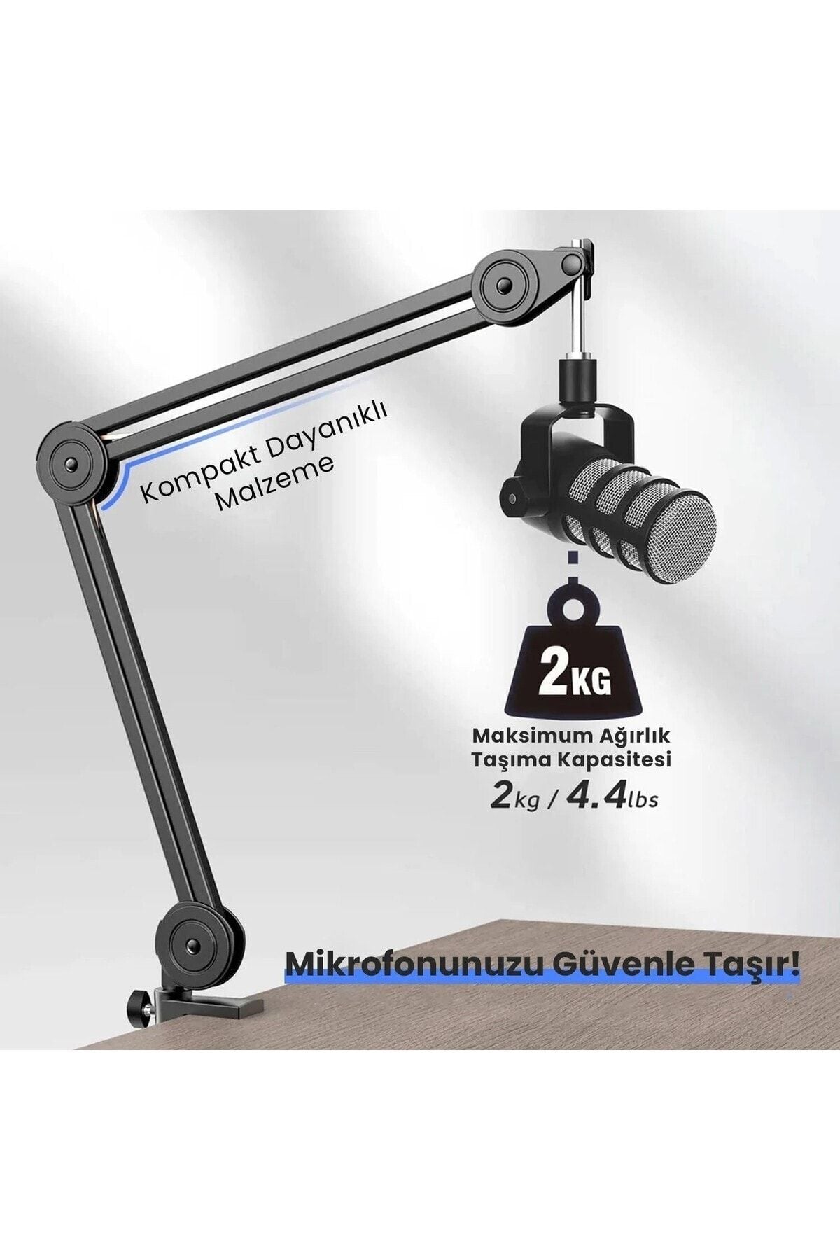 Fifine BM63 Metal Mikrofon Standı - 2 kg Taşıma, Esnek Ayar