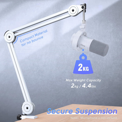 BM63W - FIFINE MASA TIPI DÖKÜM STAND BEYAZ