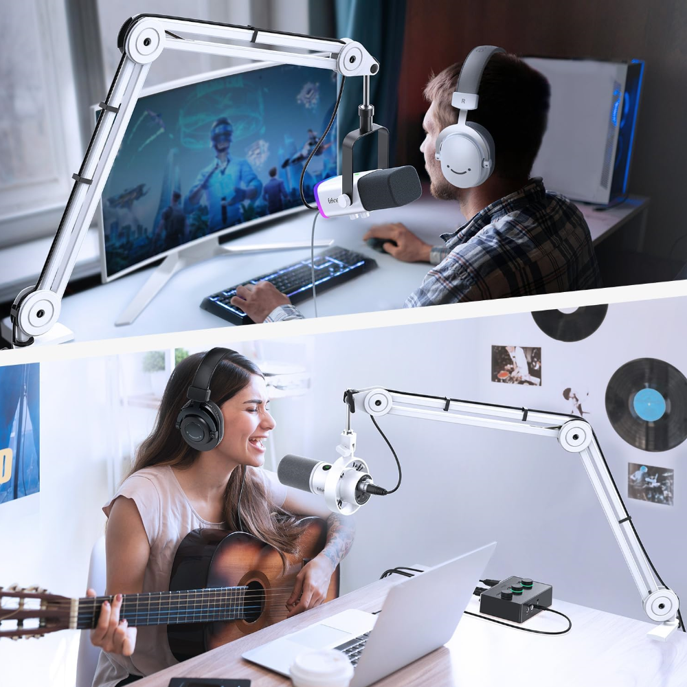 BM63W - FIFINE MASA TIPI DÖKÜM STAND BEYAZ