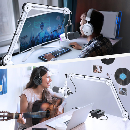 BM63W - FIFINE MASA TIPI DÖKÜM STAND BEYAZ