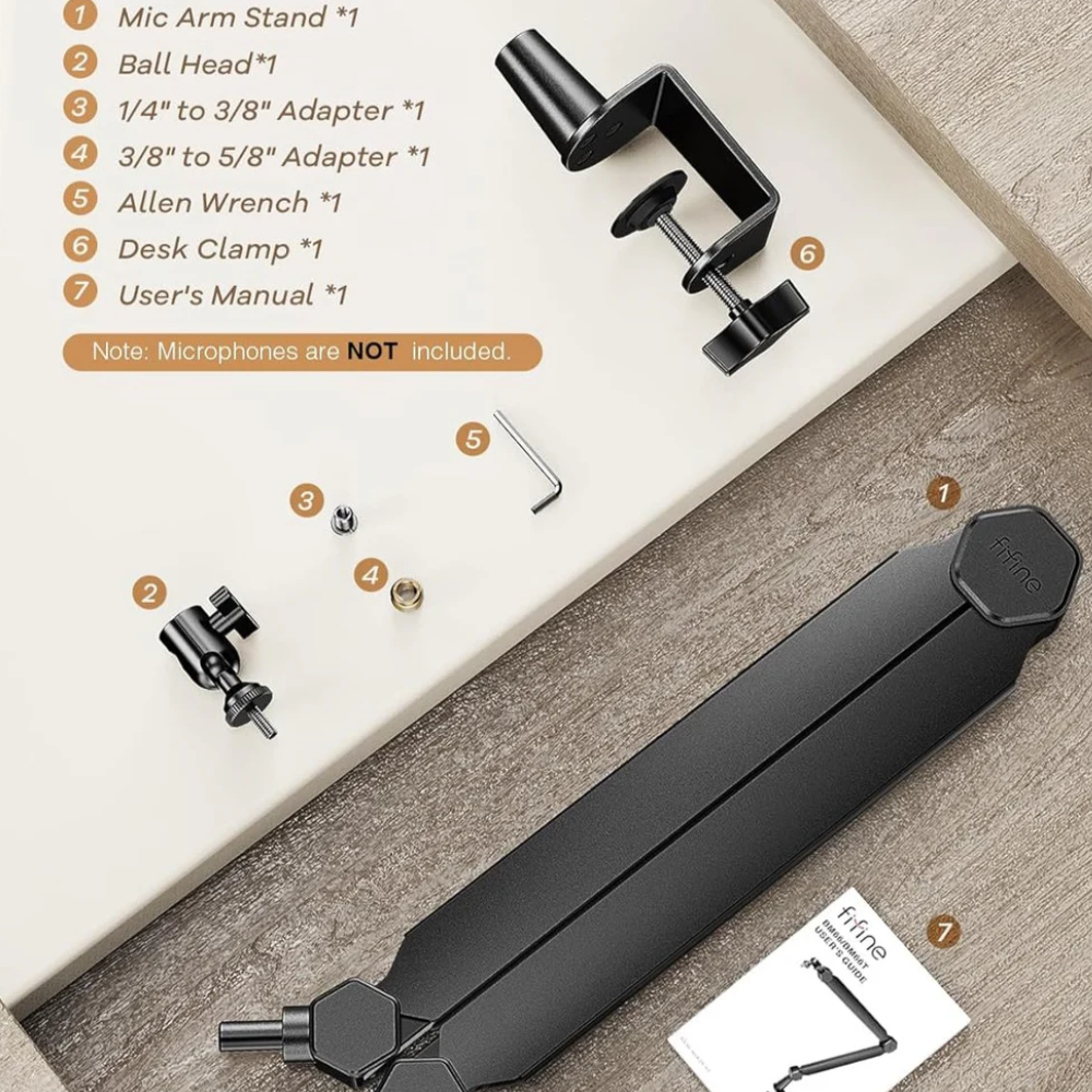 Fifine BM66 Metal Mikrofon Standı – Gizli Kablo Yönetimli, 2 kg Taşıma Kapasiteli