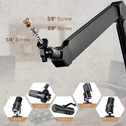 Fifine BM66 Metal Mikrofon Standı – Gizli Kablo Yönetimli, 2 kg Taşıma Kapasiteli