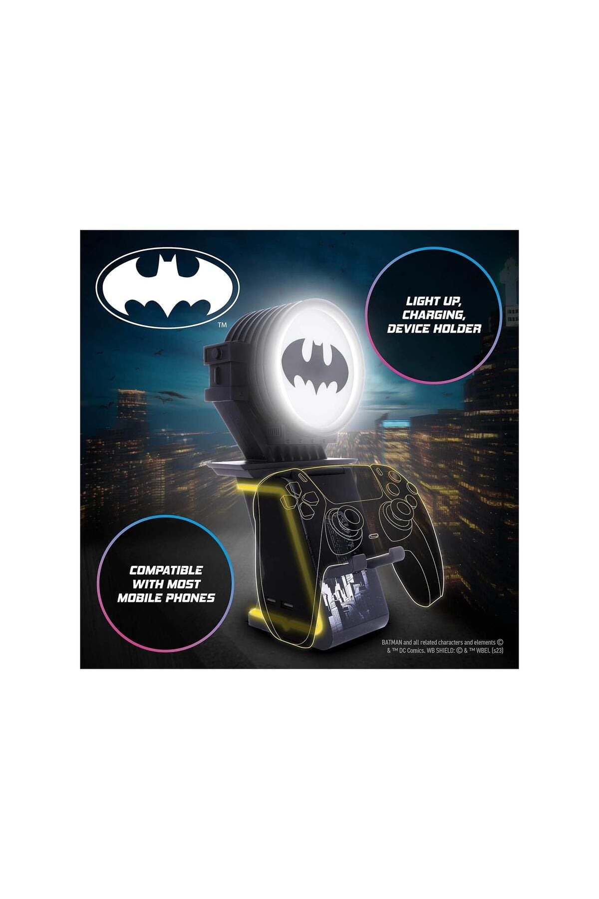 Cable Guys Warner Bros Batman Light Up Ikon Telefon Ve Joystick Şarj Standı