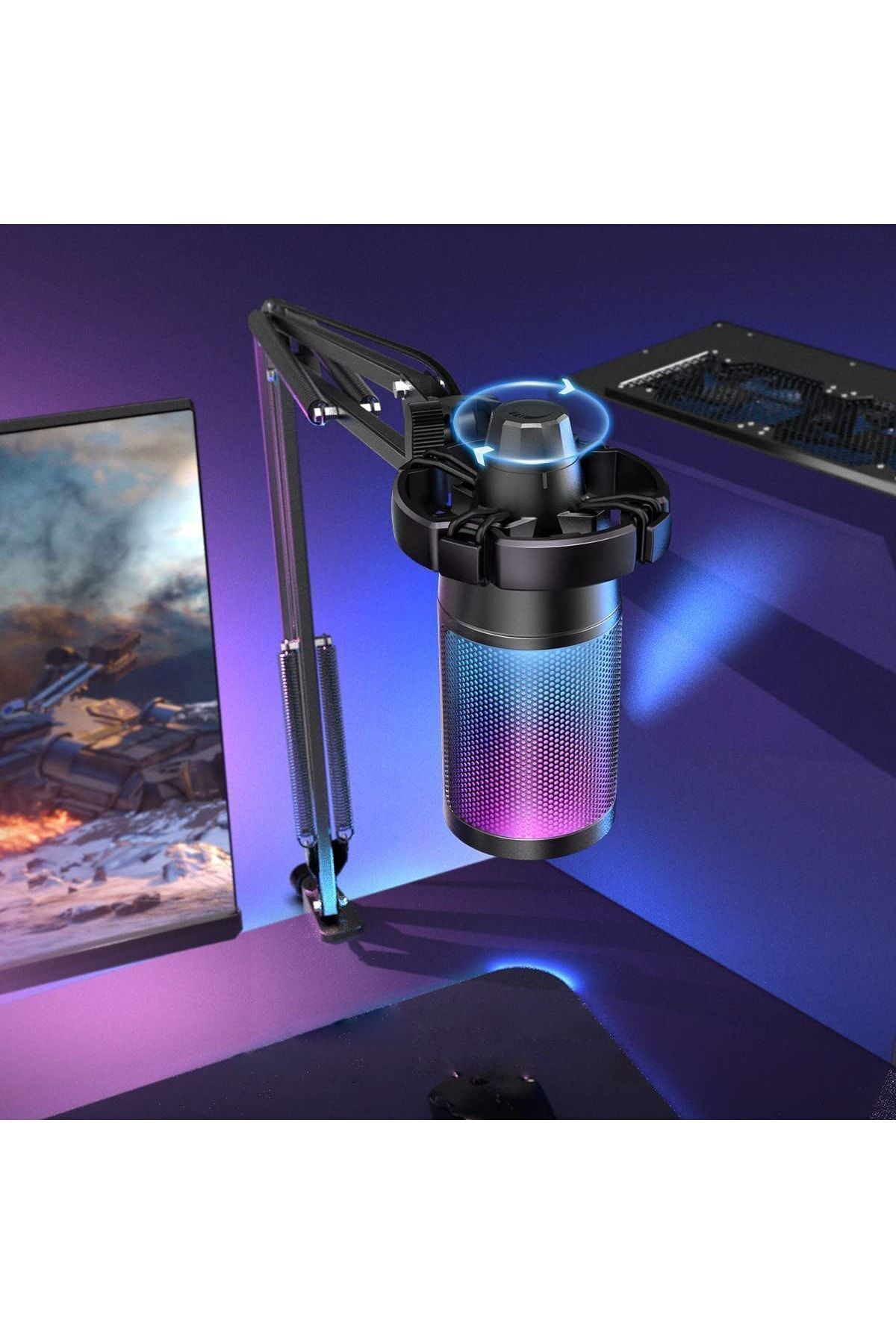 Fifine Ampligame A6T Mikrofon Seti – RGB USB Yayıncı Mikrofonu, Gamer & TikTok İçerik Üreticisi İçin