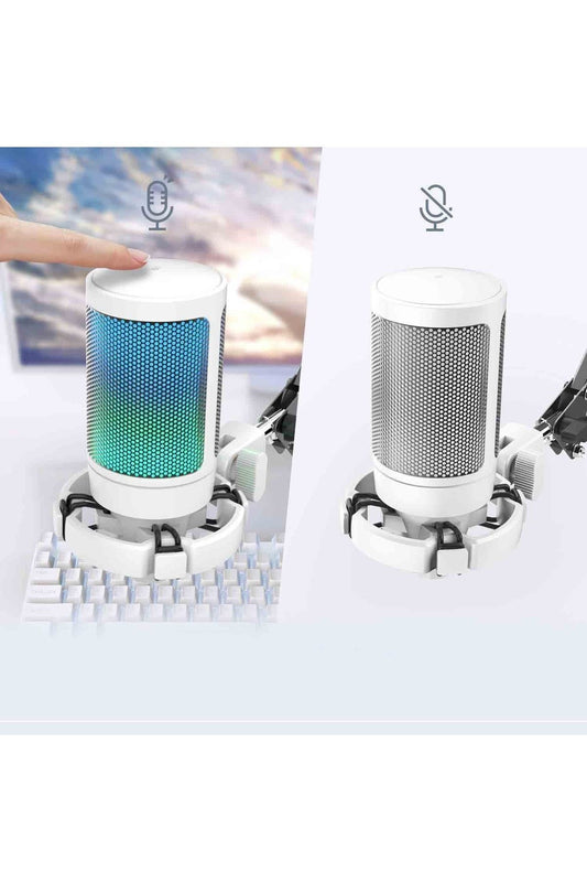 Fifine Ampligame A6T-W Beyaz RGB USB Mikrofon Seti – Yayıncı, Gamer, YouTuber, TikTok İçin Profesyonel Kayıt Mikrofonu