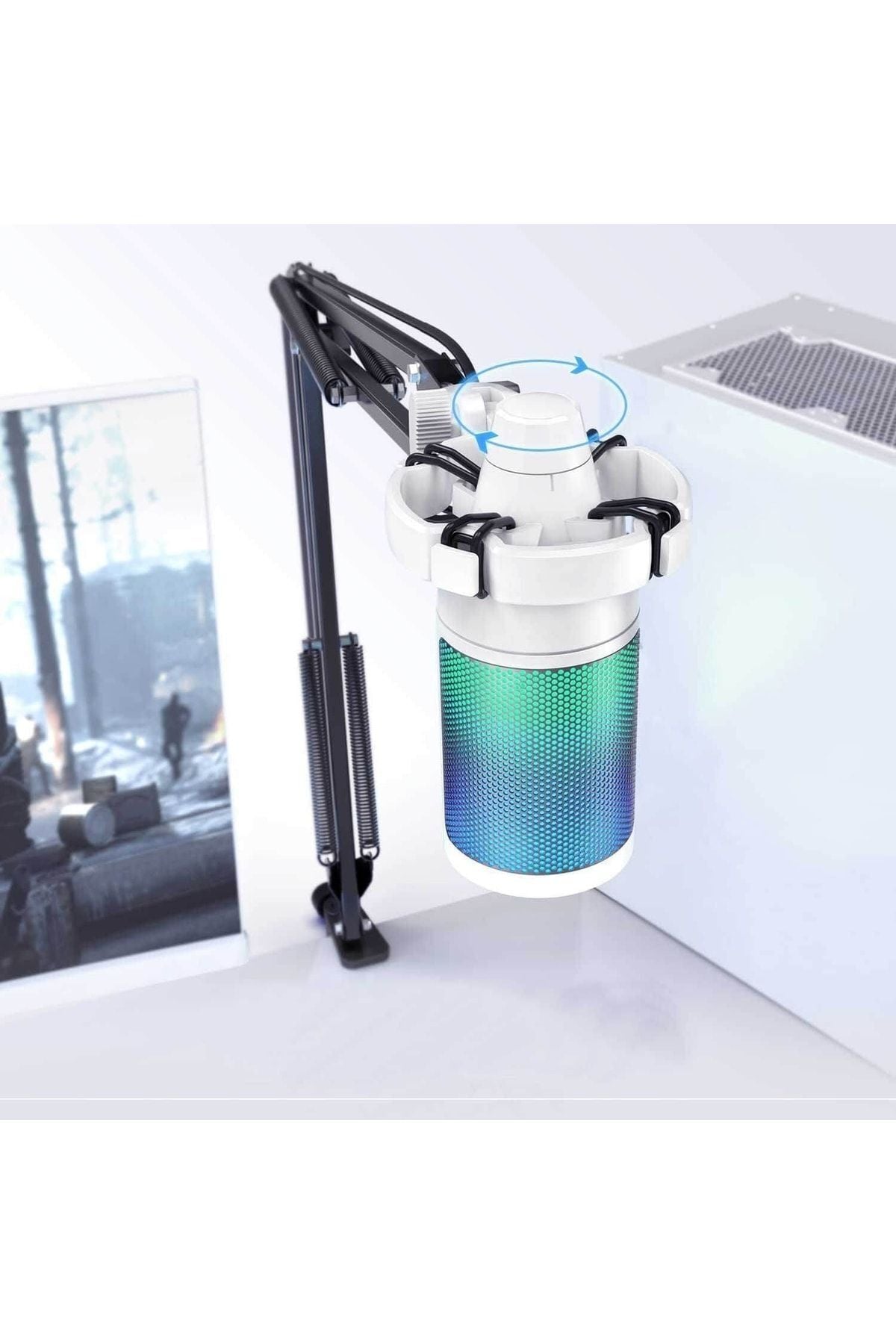 Fifine Ampligame A6T-W Beyaz RGB USB Mikrofon Seti – Yayıncı, Gamer, YouTuber, TikTok İçin Profesyonel Kayıt Mikrofonu