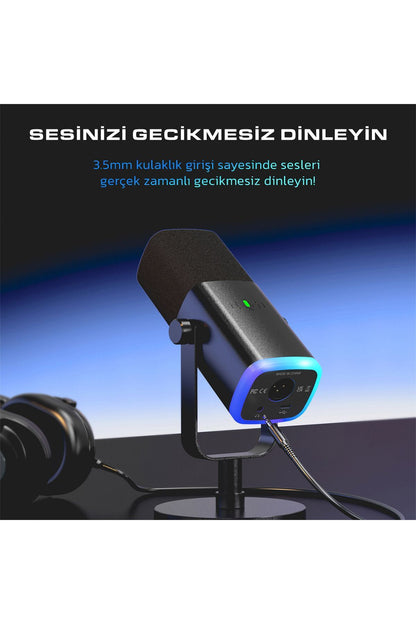 AM8 - FIFINE XLR/USB RGB DINAMIK MIKROFON