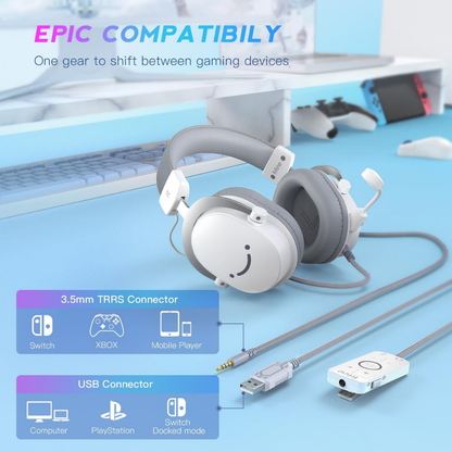 Fifine Ampligame H9W USB 7.1 Gaming Kulaklık - Beyaz