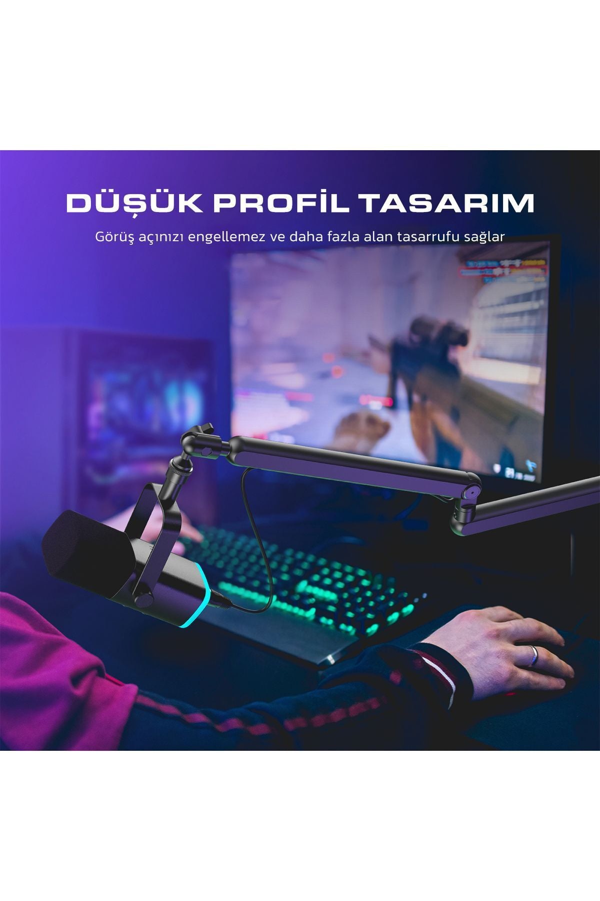 BM88 - Fifine Düşük Profil Siyah Mikrofon Stand