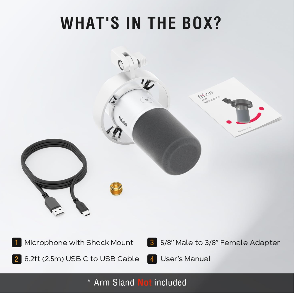 Fifine K688 USB/XLR Dinamik Mikrofon – Profesyonel Yayın & Podcast Mikrofonu
