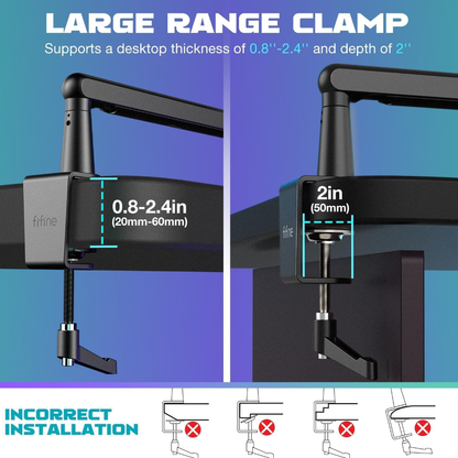 Fifine TAM8 XLR/USB RGB Dinamik Oyuncu Mikrofon Seti