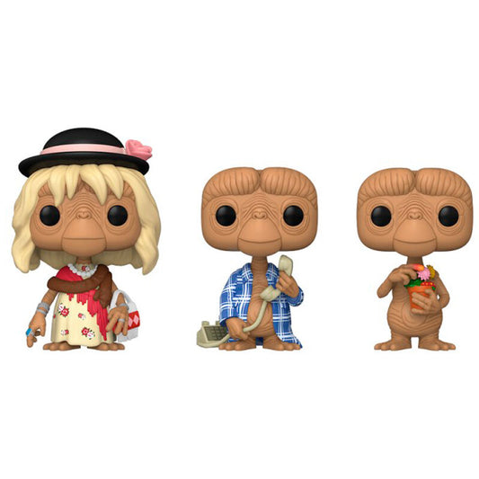 Funko Pop 3-Pack Movies E.T. - E.T. İn Disguise / E.T. İn Robe / E.T. With Flowers Special Edition