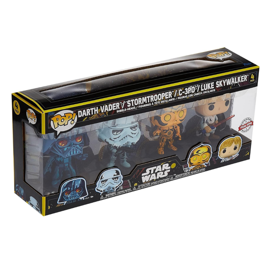 Funko Pop 4-Pack Retro Series: Disney Star Wars - Darth Vader / Stormtrooper / C-3PO / Luke Skywalker